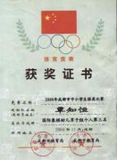 我校學(xué)生覃知恒在2004年成都市中小學(xué)生棋類(lèi)比賽中榮獲國(guó)際象棋幼兒男子組個(gè)
