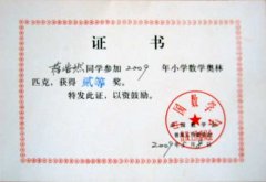  2009年小學(xué)數(shù)學(xué)奧林匹克競(jìng)賽獲獎(jiǎng)名單 